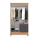 Ver imagem 2 de Guarda Roupa Solteiro Mobi 04 Portas Freijo Titanium - Móveis Albatroz