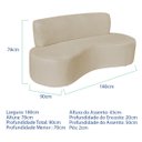 Ver imagem 2 de Sofá Curvo Orgânico Escritório Recepção 3 Lugares Amsterdã 180cm Suede