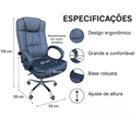 Ver mais imagens de Cadeira Presidente Executiva Reclinável Courino Preta Base Conforto Profissional NR17