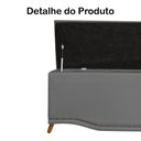 Ver imagem 3 de Calçadeira Recamier Baú Casal King 195cm Greta Suede Cinza - DS Estofados