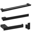 Ver imagem 1 de Kit 4 Acessórios para Banheiro Preto Master Toalheiro Duplo