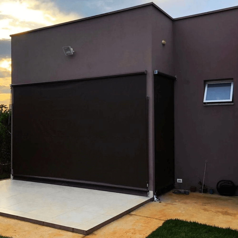 Toldo Cortina Retratil Preto - 3,00m x 2,75m - Kit Completo - 3