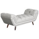Ver imagem 3 de Conjunto Sienna Cabeceira e Recamier Casal 140 Cm Linho Bege - LM DECOR