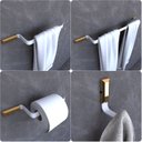 Ver imagem 1 de Kit Acessórios Para Banheiro Branco e Gold Empire 4 peças
