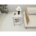 Ver imagem 2 de Mesa Alta, Mesa de Canto, Mesa de Apoio, Mesa de Bebedouro, Mesa Lateral Branco e Cinza