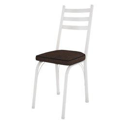 Kit 8 Cadeiras de Cozinha Luisiana Estampado Imbuia Pés de Ferro Branco - 3
