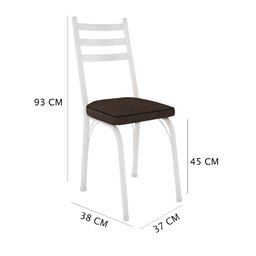 Kit 8 Cadeiras de Cozinha Luisiana Estampado Imbuia Pés de Ferro Branco - 2