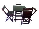 Ver imagem 3 de Conjunto de Mesa Dobrável de Madeira 70x70cm com 4 Cadeiras Imbuia Negro