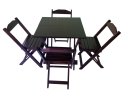 Ver imagem 1 de Conjunto de Mesa Dobrável de Madeira 70x70cm com 4 Cadeiras Imbuia Negro