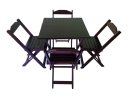 Ver imagem 4 de Conjunto de Mesa Dobrável de Madeira 70x70cm com 4 Cadeiras Imbuia Negro