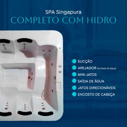 Spa Retangular Singapura Completo com Hidro em Acrílico - 220v - 4