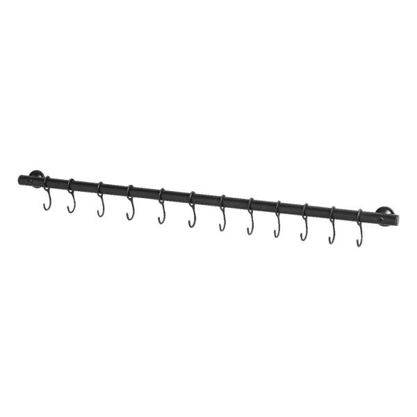 Suporte de Cozinha Porta Talheres 80cm com 15 Ganchos Preto - 2