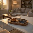 Ver imagem 4 de Bandeja Folha de Madeira para Servir Café para Visitas