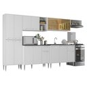 Ver imagem 1 de Armário de Cozinha Completa 6 Pçs com Balcão Gabinete Siena Multimóveis Mp2243 Branco