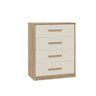 Comoda 4 gavetas 100% MDF Iza Off white/ Teka Fenix - 2