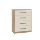 Ver imagem 2 de Comoda 4 gavetas 100% MDF Iza Off white/ Teka Fenix