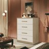 Comoda 4 gavetas 100% MDF Iza Off white/ Teka Fenix - 1