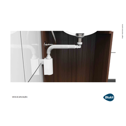 SIFAO COPO BLACK PAREDE PARA LAVATORIO 7/8 x DN38 BLUKIT - 6