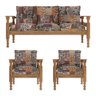 Jogo Sofá Madeira Maciça 3 Lugares e 2 Poltronas Liz Multimóveis Vcr7001 Colorido - 4