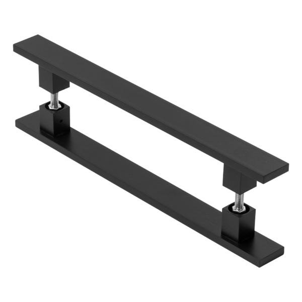 Puxador Inox Preto Para Porta Pivotante Madeira Vidro 60 Cm - 2