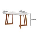 Ver imagem 4 de Conjunto Mesa sem Vidro Pés Madeira Maciça 6 Cadeiras Madeira Dakota Marrom/Caramelo