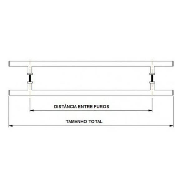 Puxador Inox Para Porta Pivotante Madeira Vidro 90 cm - 5