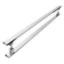 Ver imagem 2 de Puxador Inox Para Porta Pivotante Madeira Vidro 30 cm