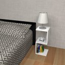 Ver imagem 1 de Mesa de Cabeceira Moderna em S ou Z 60x25x20