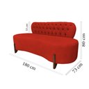 Ver imagem 7 de Sofá 3 Lugares Orgânico Curvo Tókio 180cm Couro Vermelho