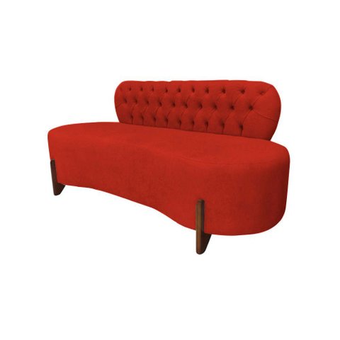 Sofá 3 Lugares Orgânico Curvo Tókio 180cm Couro Vermelho