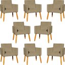 Ver imagem 1 de Kit 8 Poltronas Nina para Recepção Suede Cores Pé Palito 30cm Castanho - Suede