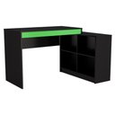 Ver imagem 1 de Mesa Computador de Canto Gamer B24 Moderno 180cm Preto Verde Nova Mobile