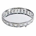 Ver imagem 1 de Bandeja Decorativa Redonda Prata Cristal com Espelho 21cm KV0252 BTC