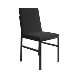 Conjunto de Jantar Mesa Mônaco 90cm Tampo Preto com 4 Cadeiras Estofadas Pretas - 4