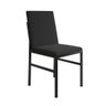 Conjunto de Jantar Mesa Mônaco 90cm Tampo Preto com 4 Cadeiras Estofadas Pretas - 4