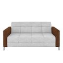 Ver imagem 5 de Sofá Living Decorativo Houston 2 Lugares 200cm Pés em Metal Linho/pu Cinza/ Marrom G33 - Gran Belo