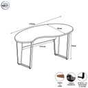 Ver imagem 3 de Mesa Escrivaninha Orgânica Linear 175x92cm em MDP e Metal Corporate F5 Branco