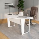 Ver imagem 6 de Mesa Escrivaninha Orgânica Linear 175x92cm em MDP e Metal Corporate F5 Branco