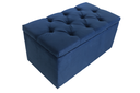 Ver imagem 1 de Puff Baú Infantil 90x50x45cm na Cor Azul Marinho e no Tecido Veludo Liso