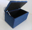Ver imagem 2 de Puff Baú Infantil 90x50x45cm na Cor Azul Marinho e no Tecido Veludo Liso