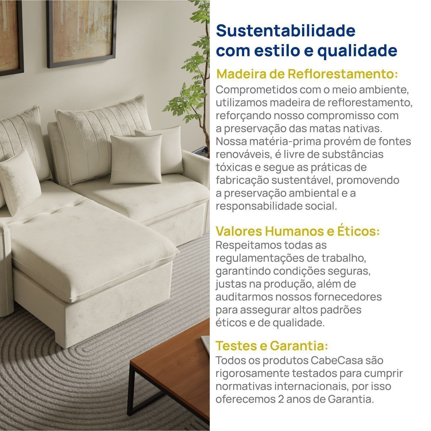 Sofá Cama Retrátil e Reclinável 200cm Colibri CabeCasa