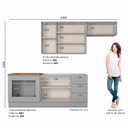 Ver imagem 4 de Cozinha Modulada Compacta 4 Peças 100% MDF com Balcão para Forno de Embutir Emily