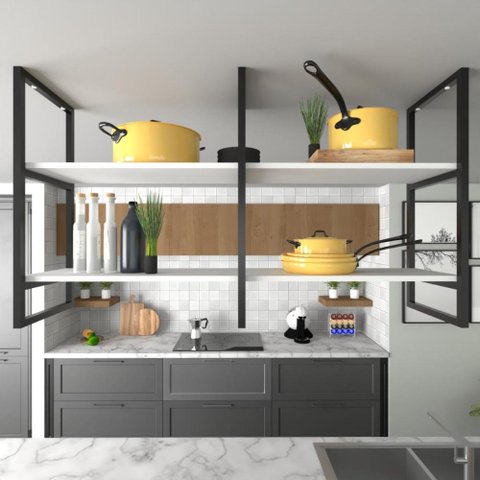 Prateleira Industrial Suspensa prateleira industrial cozinha prateleira suspensa teto branca