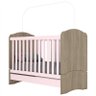 Jogo de Quarto Infantil Guarda Roupa Casinha e Berço Bala de Menta Rústico/Rosa Chá - Móveis Henn - 4