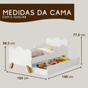 Ver imagem 5 de Cama Infantil Menino Menina com Auxiliar Multiuso - Muito Segura com Proteção Lateral