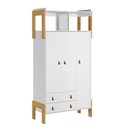 Ver imagem 1 de Guarda-roupa Qmovi com Nicho Fantasia 3 Portas 2 Gavetas Branco Acetinado