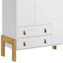 Ver imagem 3 de Guarda-roupa Qmovi com Nicho Fantasia 3 Portas 2 Gavetas Branco Acetinado