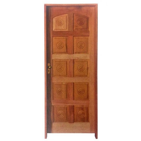 Kit Porta de Madeira Maciça 10 Bicos Torneada Rodam Mista - 2.10 (a) X 0.82 (l) - Lado Direito