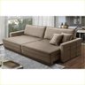 Sofá Cama Retrátil e Reclinável 2,30m com Molas Karina Veludo Cappuccino Rover & Beato - 1