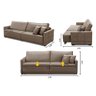 Sofá Cama Retrátil e Reclinável 2,30m com Molas Karina Veludo Cappuccino Rover & Beato - 2